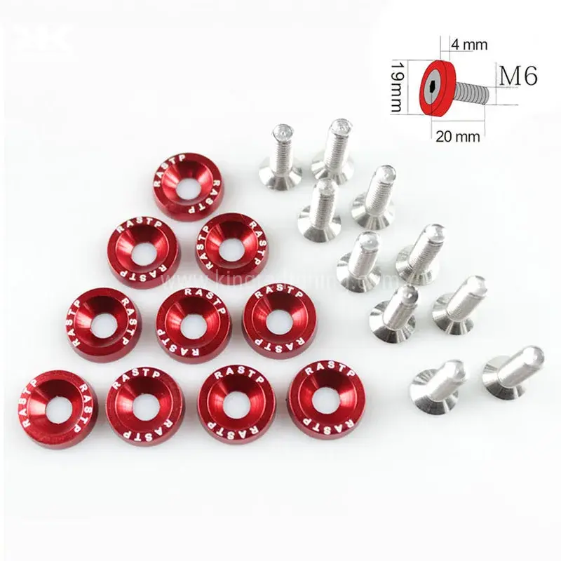 Auto con arandelas rojas